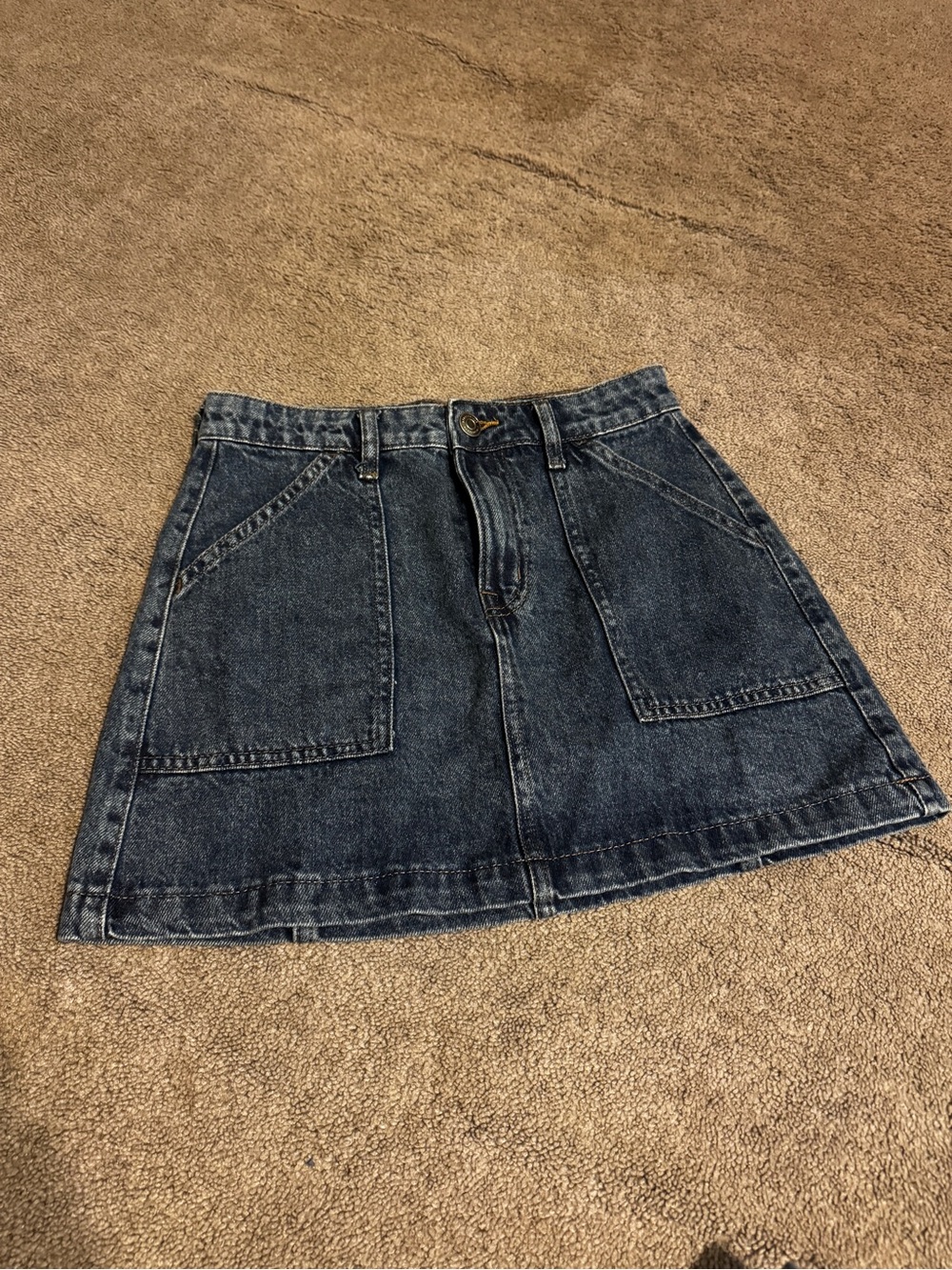 Aéropostale Blue Denim High Rise A-Line Skirt 2 Button Pockets Short Casual